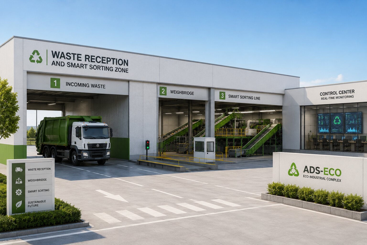 Waste reception and AI sorting